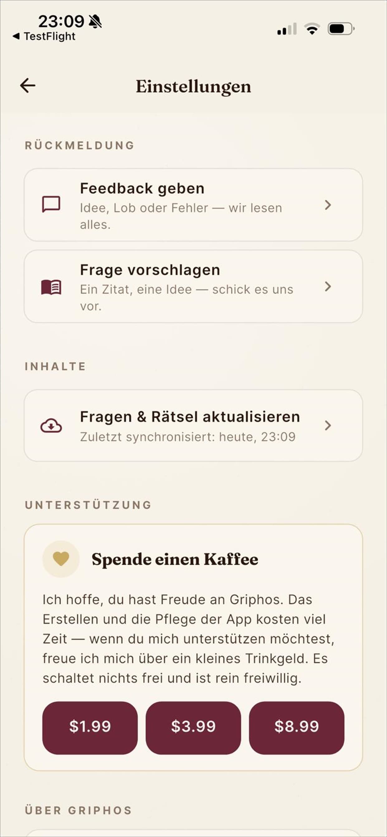 Einstellungen & Content-Sync